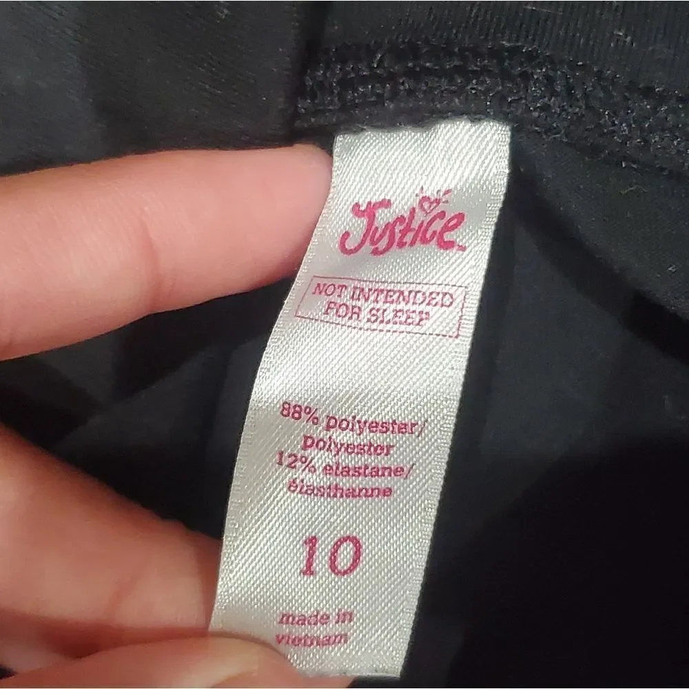 Girls Leggings Size 10-12 Justice Kids Black and Gray Leggings Set 3 Pieces